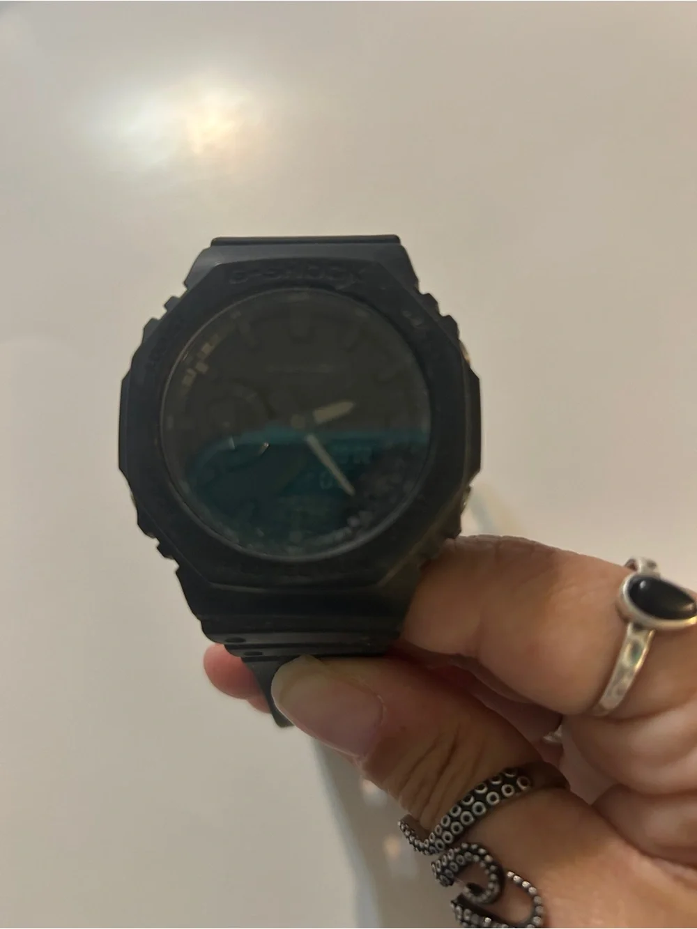 Casio G-Shock GA-2100-1A1 All Black Stealth CasiOak Watch Octagon